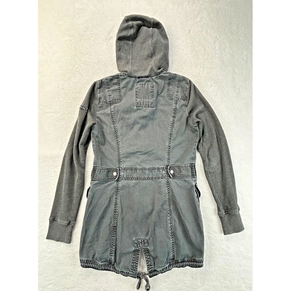 A&F Abercrombie & Fitch‎ Military Utility Hoodie Jacket Women M Gray - Picture 3 of 9